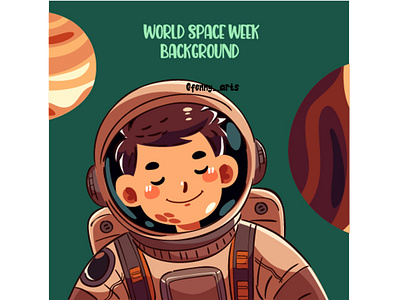 World Space Week Background Illustration astronaut astronomy awareness background celebration cosmic decoration event exploration helmet holiday landscape science space spaceman star symbol technology universe week