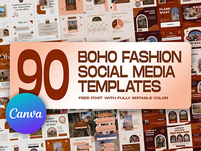 90 Boho Fashion Social Media Templates canva template fashion instagram fashion social media graphic design instagram feed instagram post instagram posts template instagram stories template instagram templates social media ads social media banner social media pack social media templates