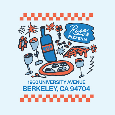 PIZZA, WINE, AND OYSTERS illustration pizza pizzeria t shirt