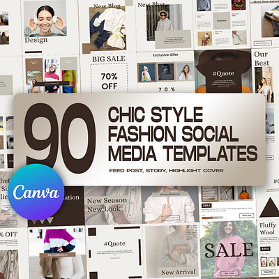 90 Chic Style Fashion Social Media Templates canva template fashion instagram fashion social media graphic design instagram feed instagram post instagram posts template instagram stories template instagram templates social media ads social media banner social media pack social media templates