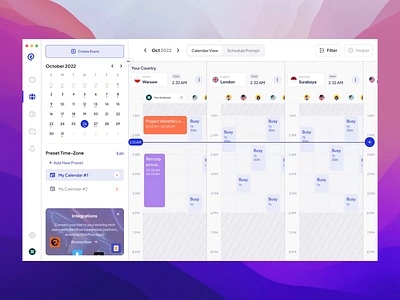 SAAS Scheduling Platform Animation animation calendar cansaas clean dashboard design interaction interface meeting modern principle prototype saas scheduling ui user interface ux