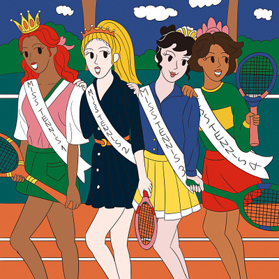 the Miss Tennis Championships Illustration artwork character drawing graphic design illustration korean sports tennis