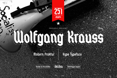 Wolfgang Krauss - Modern Blackletter blackletter font fraktur freedom headline hipster liberty logo logotype magazine modern poster protest street stylish typeface typography urban