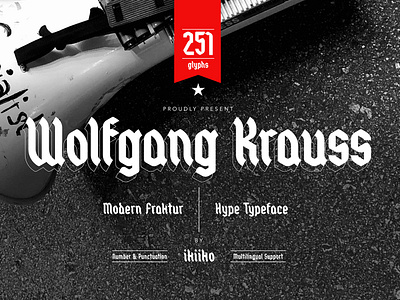 Wolfgang Krauss - Modern Blackletter blackletter font fraktur freedom headline hipster liberty logo logotype magazine modern poster protest street stylish typeface typography urban