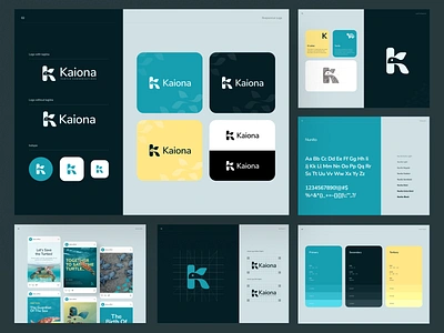 Kaiona - Turtle Conservation Brand Guideline Exploration branding clean color palette concept design graphic design illustration logo sketch thumbnail typography ui ux website whitespace wireframe