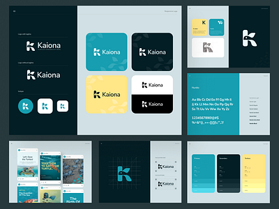 Kaiona - Turtle Conservation Brand Guideline Exploration branding clean color palette concept design graphic design illustration logo sketch thumbnail typography ui ux website whitespace wireframe