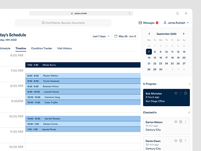 EHR Medical Appointment Planner app appointment b2b calendar dashboard ehr emr interaction medical planner product design saas salesforce scheduler software task ui ux web web app