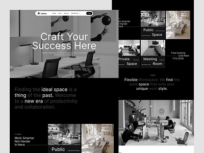 HubUs Space - Landing Page branding clean design graphic design home homepage house interface landing page minimalist properti management property rent website simple space ui ux web design website website design