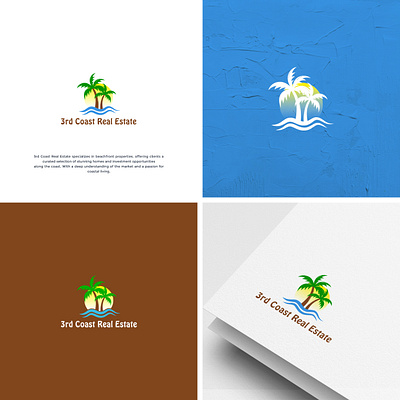 Beach Real Estate Logo Design beachfront brandguideline brandingkit building coastal logo logoportfolio logoraise oceanview real estate seaside