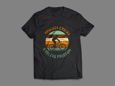 Timeless Cycles, Endless Freedom Tshirt Design design freedomfashion graphic design nostalgicapparel retrostyle rideintofreedom timelessfreedom tshirtdesign vintageinspired vintagevibes