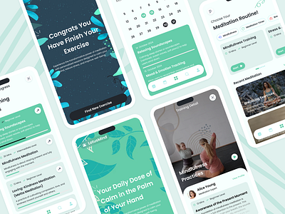 Lotus Mind - Meditation Service Mobile App application branding calm design exercise exploration illustration landing page landingpage learning meditation mindfull mindfullness mobile mobile app mobile application ui uidesign user interface workout