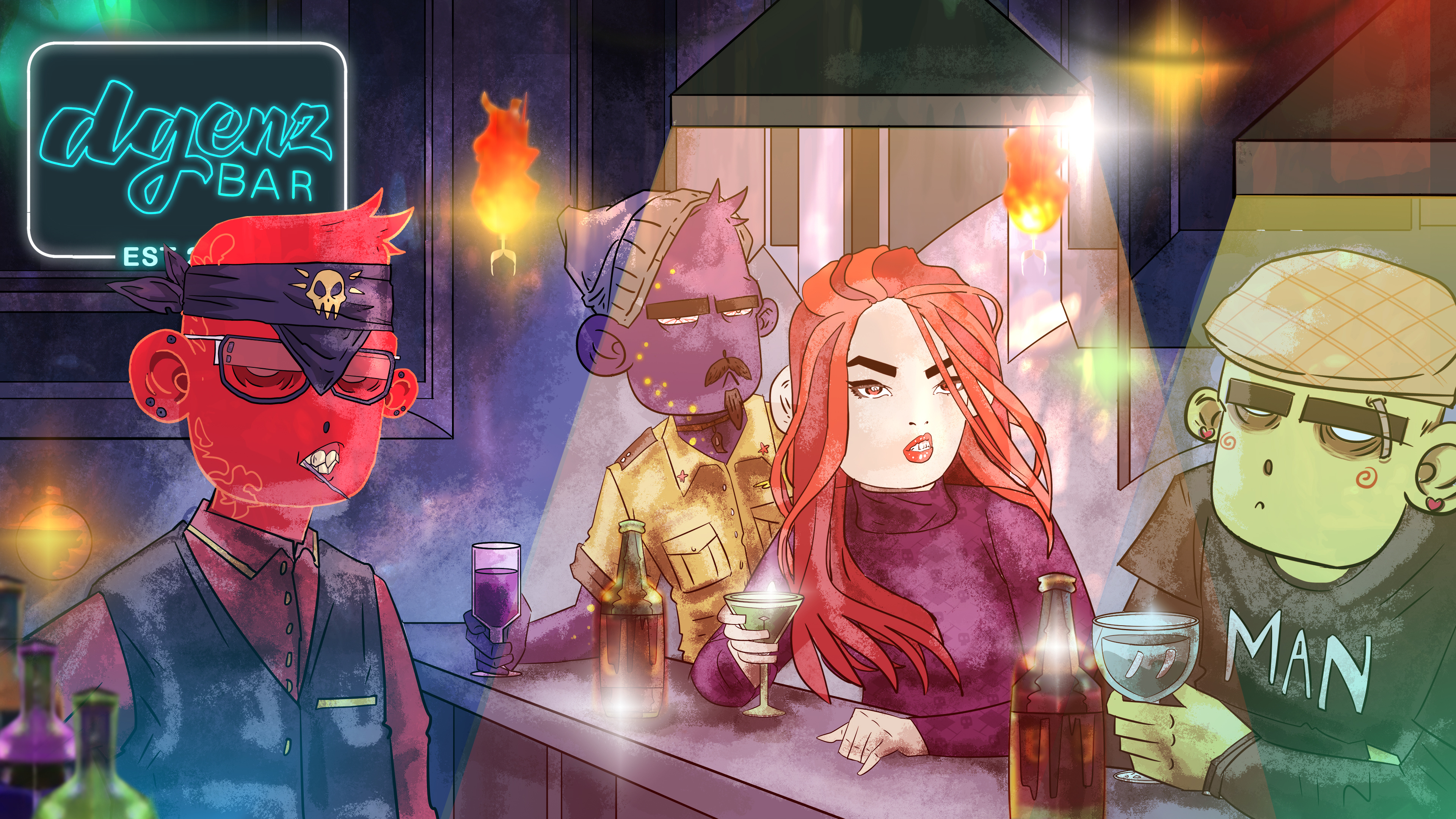 DGENZ artwork characters graphic design illustration mujix nft