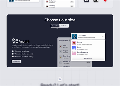 Pricing Section Micro-interaction | Notion Buddy Landing Page animation framer jitter landing landing page microinteraction minimalist motion motion graphics pricing ui uiux ux uxui webdesign