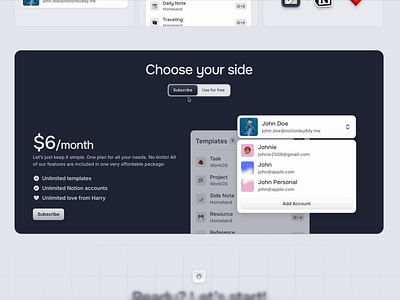 Pricing Section Micro-interaction | Notion Buddy Landing Page animation framer jitter landing landing page microinteraction minimalist motion motion graphics pricing ui uiux ux uxui webdesign