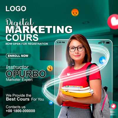 Course Admitional Social Media Post Design course poster design opurbogpx social media post design