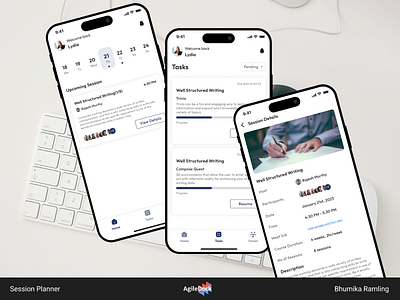 Session Planner App Design agile dock designs agiledock agiledock services design team designer innovative design mobile app design session planner app design ui ux design user engagement web app design