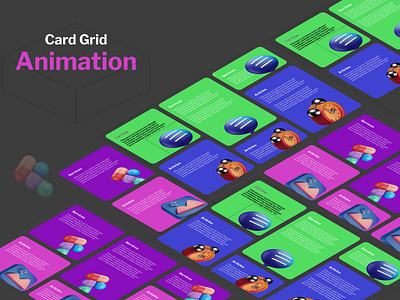 Card animation 2024 2025 3d 3d icon animation branding card card animation design figma graphic design grid hover hover animation ui ux