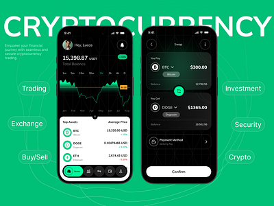 Cryptocurrency App Design application bitcoin blockchain crypto crypto app cryptocurrency cryptocurrency app design ethereum exchange finance fintech ios mobile app mobile app design trading ui ux wallet