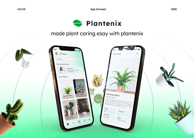 Plantenix App agri app concept app design design green plant plant care ui