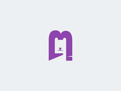 M Dog Logo branding combination company concept design dog graphic design illustration logo m modern purple simple