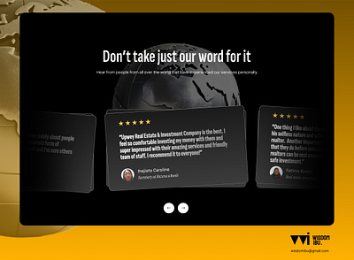 Testimonials section UI for a real estate landing page herosection landingpage productdesign realestate testimonials ui uiux userexperience userinterface