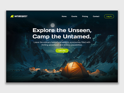 Camping Landing Page design animation graphic design logo motion graphics ui