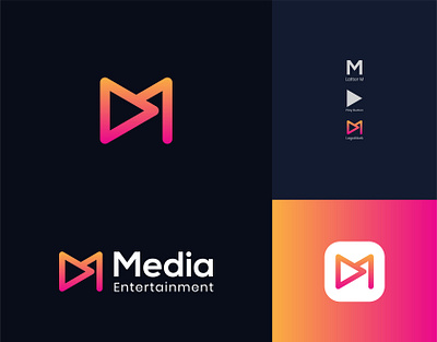 Media Entertainment Logo Design (Unused ) branding gradient graphic design identity letter mark monogram logo logo design logo inspirations m logo design media logo minimalist logo modern modern logo monogram play logo player print symbol typography vector