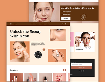 Skincare Website branding clean design landing page design logo ui ux web design website design