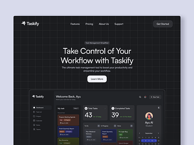 Task Management landing page - Taskify