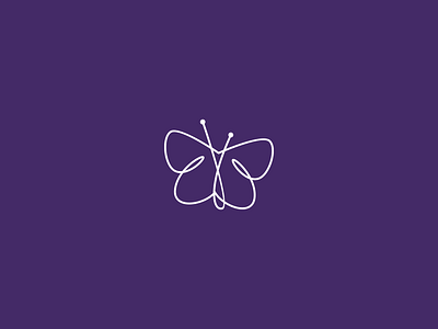 Butterfly Network Logo branding butterfly company concept design graphic design illustration line logo modern network purple simple