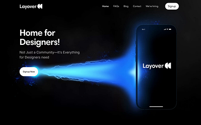 Beam Experiment 3d animation beam dark flare homepage inspiration landing page ui