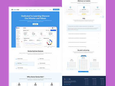 SaaS E-Learning Landing Page UI Design design e learning landing page ui educational landing page graphic design landing page saas e learning landing page ui saas landing page saas ui saas ux saas web design ui ux web design