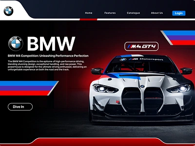 BMW M4 GT4 Landing page Design branding graphic design ui