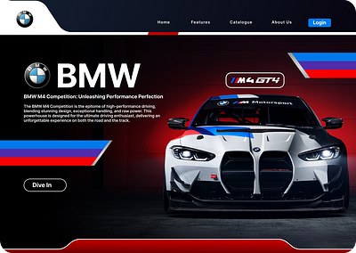 BMW M4 GT4 Landing page Design branding graphic design ui