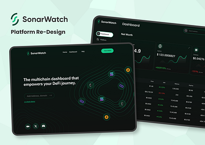 SonarWatch Platform Re-Design blockchain crypto dashboard redesign solana sonarwatch ui web3