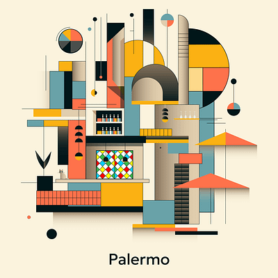 Palermo art concept illustration minimal poster shapes