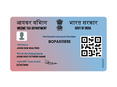 Indian PAN Card ID Illustration design government pan id govt id graphic design id card illustration indian indian id indian tax id pan card pan card graphics pan card illustration pan card vector ui ux vector design vector illustration