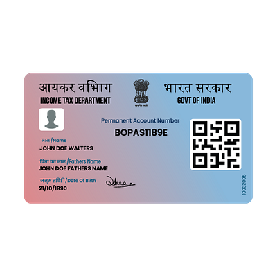 Indian PAN Card ID Illustration design government pan id govt id graphic design id card illustration indian indian id indian tax id pan card pan card graphics pan card illustration pan card vector ui ux vector design vector illustration