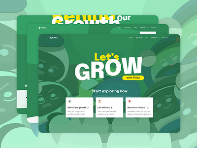 Finku - Personal Financial Management App job landing page ui vacancies web design