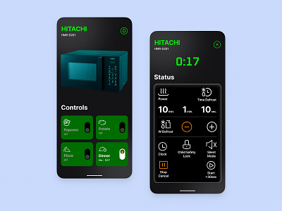 Smart Microwave Oven UI Design - Control Panel sleek ui