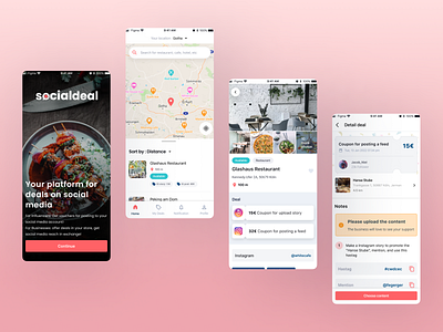 Socialdeal : Post and get a free menu! android apple application design iphone mobileapp mobiledesign socialdeal ui uidesign