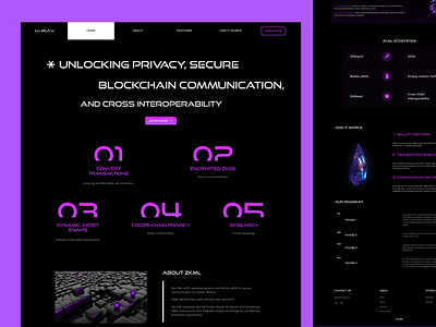 Crypto landing page no.9 - full 3d animation clean daskmode graphic design motion graphics nft nft landingpage shape technology text trend ui ui design ui ux violet website