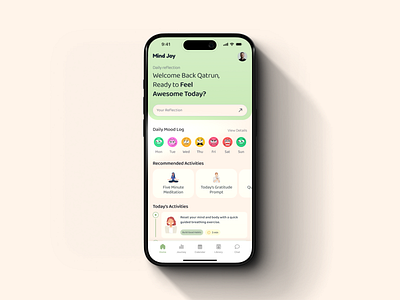 Mental Health App app design design mental health mental issue mindfullness mobile design mood mood tracker stress stress app therapy app ui ui design ui ux design ux design virtual assistant