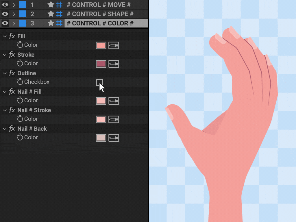 Warch Hand Rig 2d ae after effects free hand rig rigging template