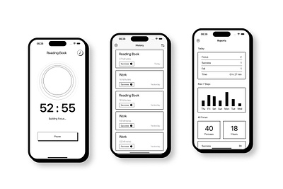 FocusGlean Focus Timer App app ios mobile ui