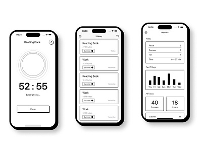 FocusGlean Focus Timer App app ios mobile ui