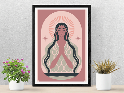 A Moment with Eternity art print canva eternity god graphic design illustration pastel prayer praying print serenity woman