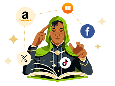 Marketing Wizard branding design editorial illustration marketing reedsy spot illustration wizard