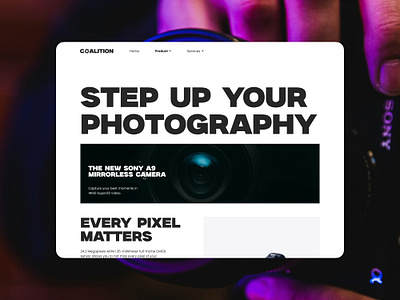 Coalition - Camera Commerce Shop camera landing page ui web design