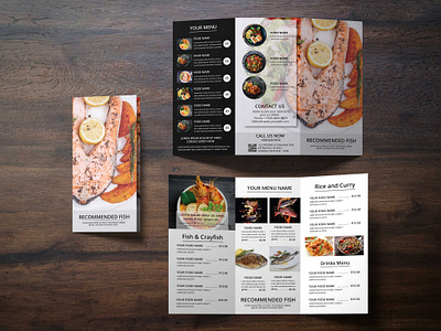 Restaurant Tri-Fold Brochure branding brochure fast food graphic design logo menu menu design restaurant restaurant menu restaurant tri fold brochure tri fold brochure tri fold brochure menu trifold